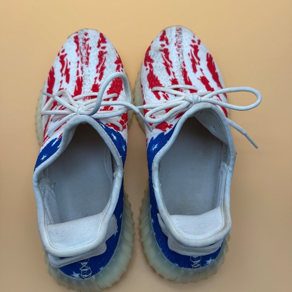 Yeezy Patriotic Red, White, and Blue Sneakers - Picture 8 of 12